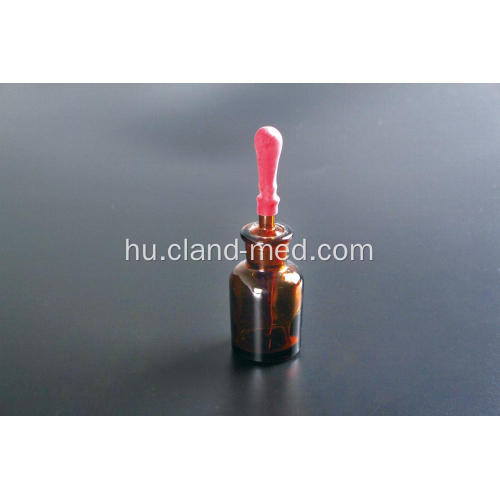 Cseppfolyós üveg borostyánsárga üveg pipettával és Latex gumiból